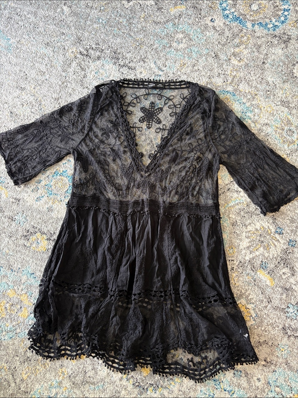 Cover up! Black Lace V-Neck Women's Top